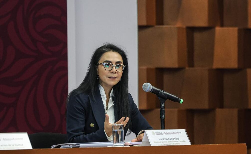 Vanessa Calva Ruiz, directora de Protección Consular y Planeación Estratégica, en conferencia de prensa este jueves 11 de septiembre de 2025. Foto: Gabriel Pano/ EL UNIVERSAL