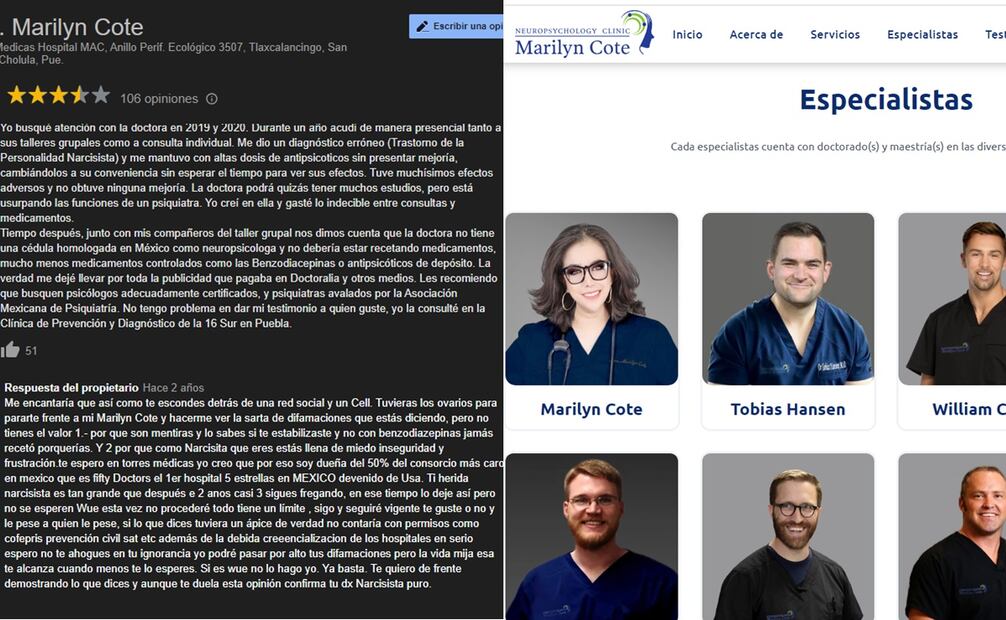 Cote respondía de manera agresiva a las reseñas negativas en Google.
Foto: Captura de pantalla