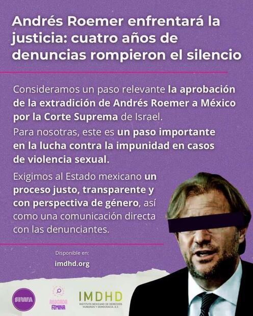 Colectivas celebran extradición de Andrés Roemer. Foto: Especial