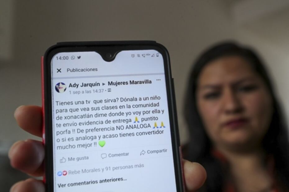 Con colecta de televisores, Adriana busca apoyar educación a distancia de niños de Xonacatlán