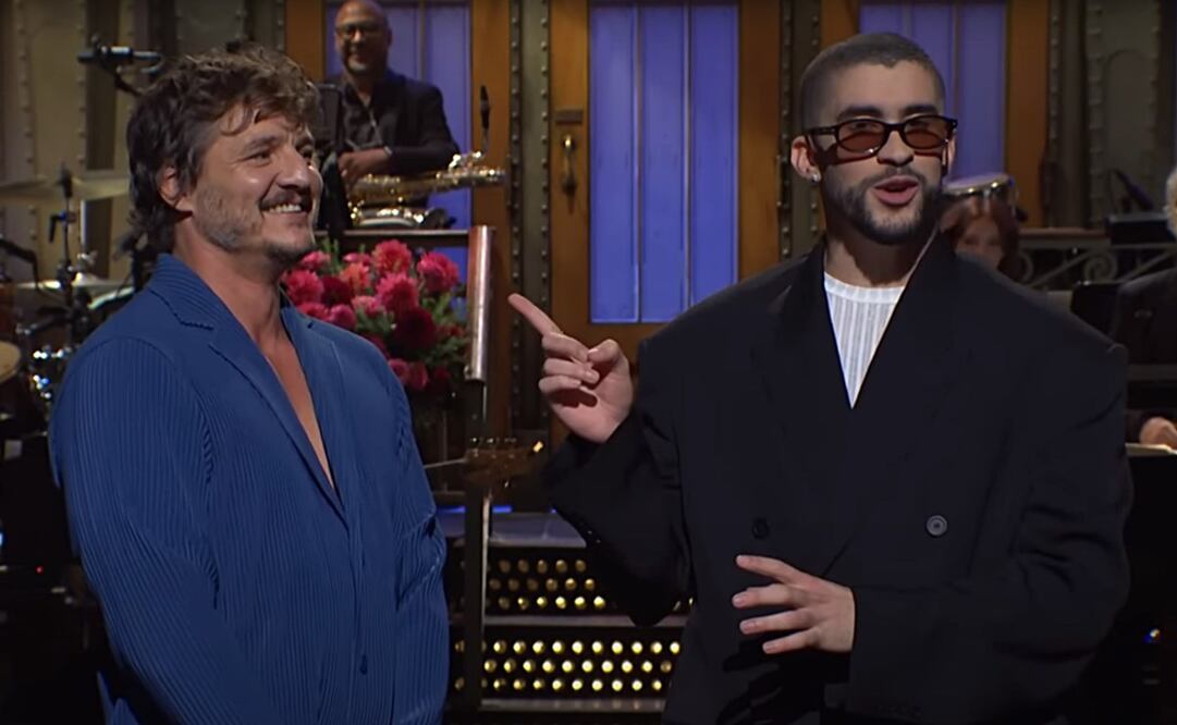Pedro Pascal y Bad Bunny en el monólogo de Saturday Night Live. Foto: YouTube