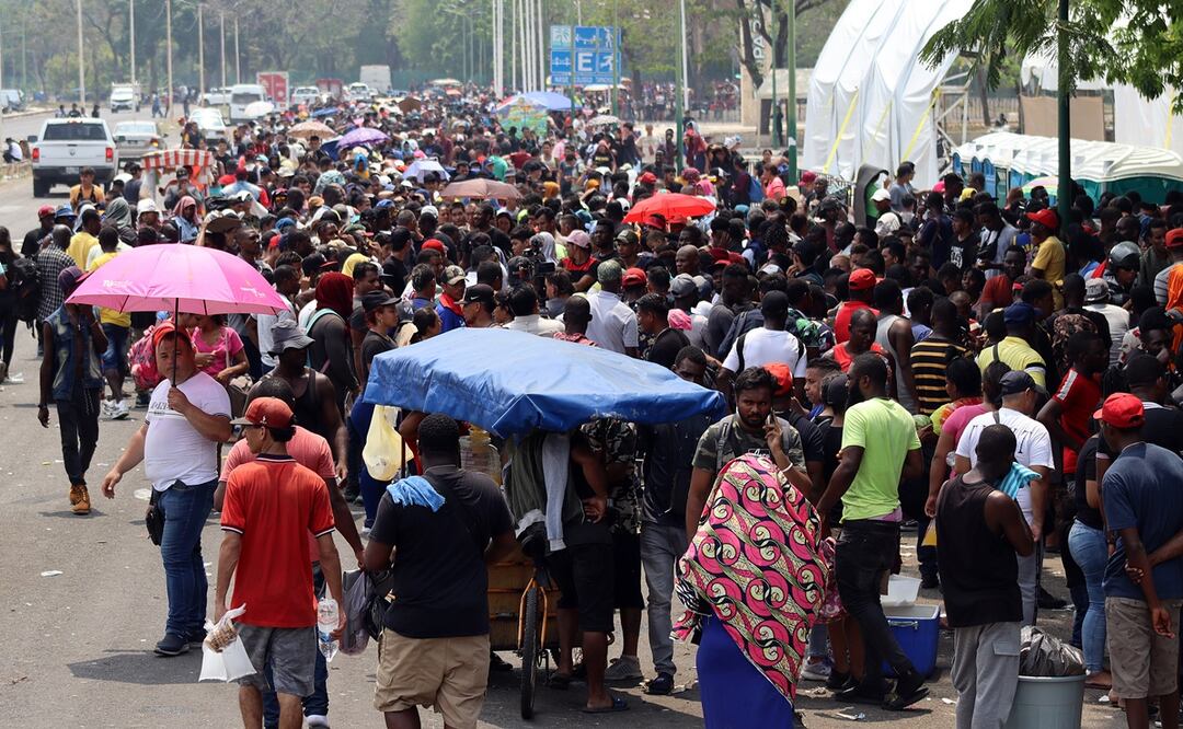 Miles de migrantes llegan a la frontera sur de México ante el fin del Título 42. Foto: EFE