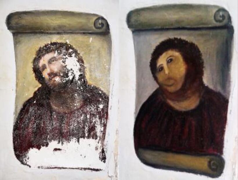 Una restauración convierte a San Jorge en el nuevo "Ecce homo"