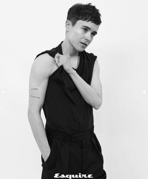 Elliot Page presume abdomen ejercitado; está orgulloso de representar a la comunidad LGBT+