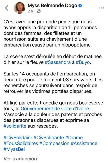 Myss Belmonde Dogo a través de cuenta oficial de Facebook. Foto: captura de pantalla