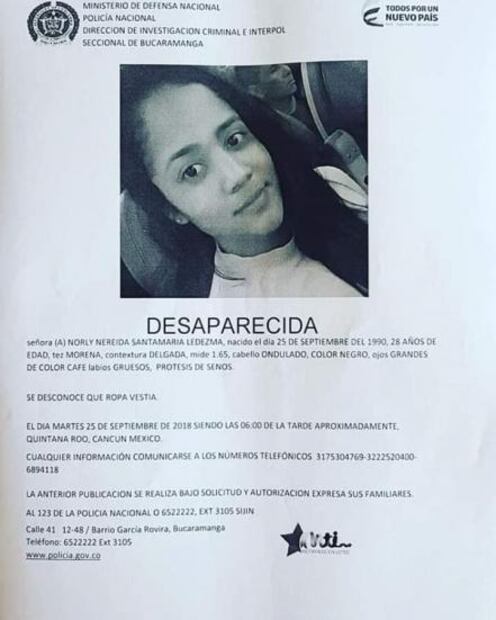 Reportan desaparición de colombiana el día de su cumpleaños en Cancún