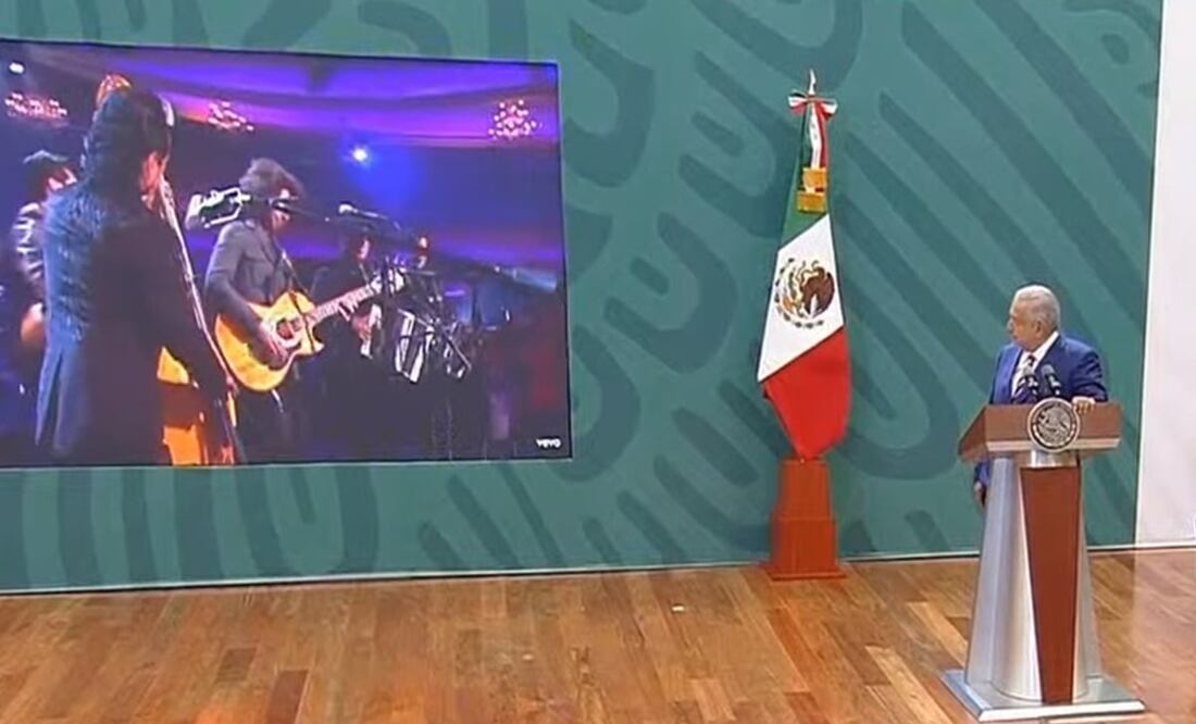 López Obrador puso la canción por los dichos del gobernador de Texas. Foto: Captura de pantalla