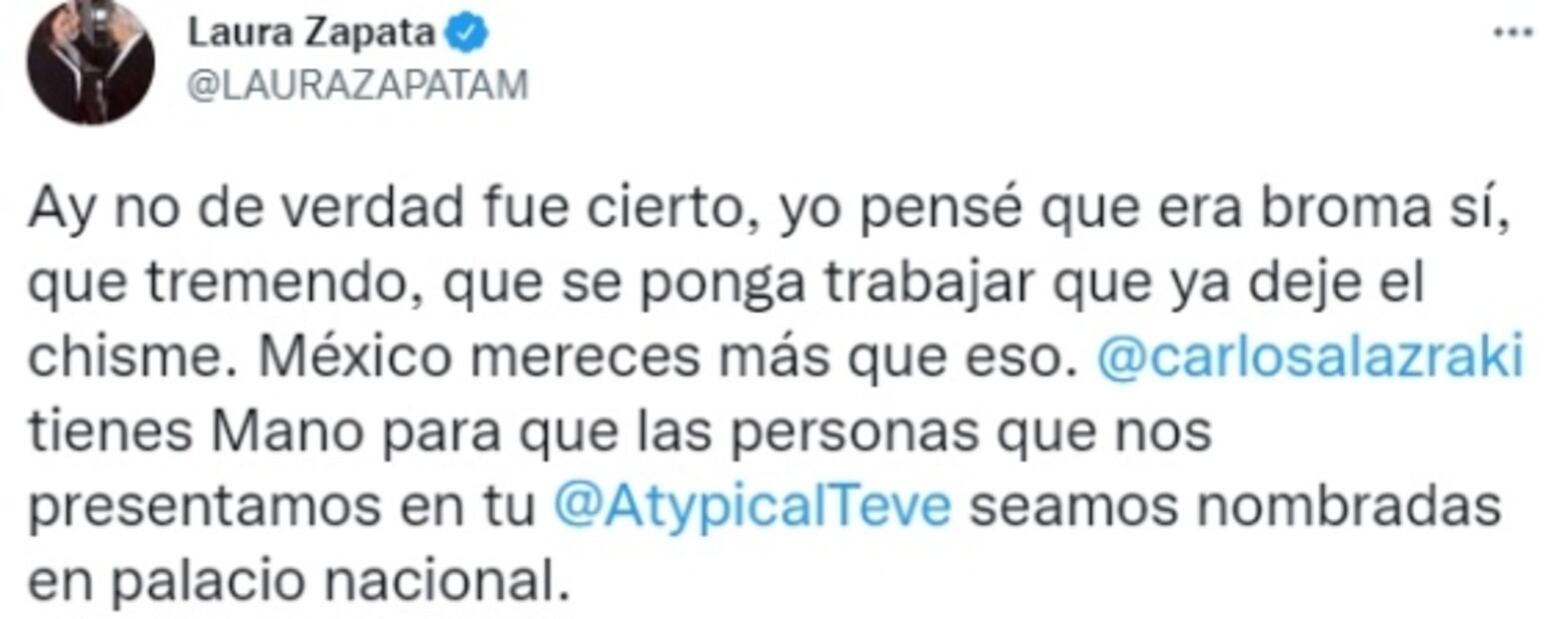 “Que ya deje el chisme”: Laura Zapata responde a AMLO tras mencionarla por "mexicanos flojos" 