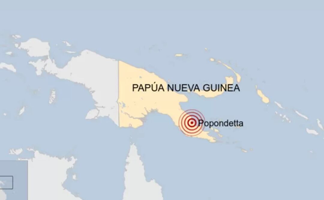 El epicentro se registró cerca de Popondetta, en el sureste de Papúa Nueva Guinea. Foto: BBC