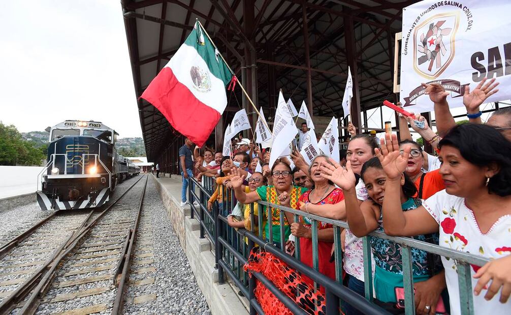 Recorrido de AMLO en Tren de Tehuantepec/Foto: Especial