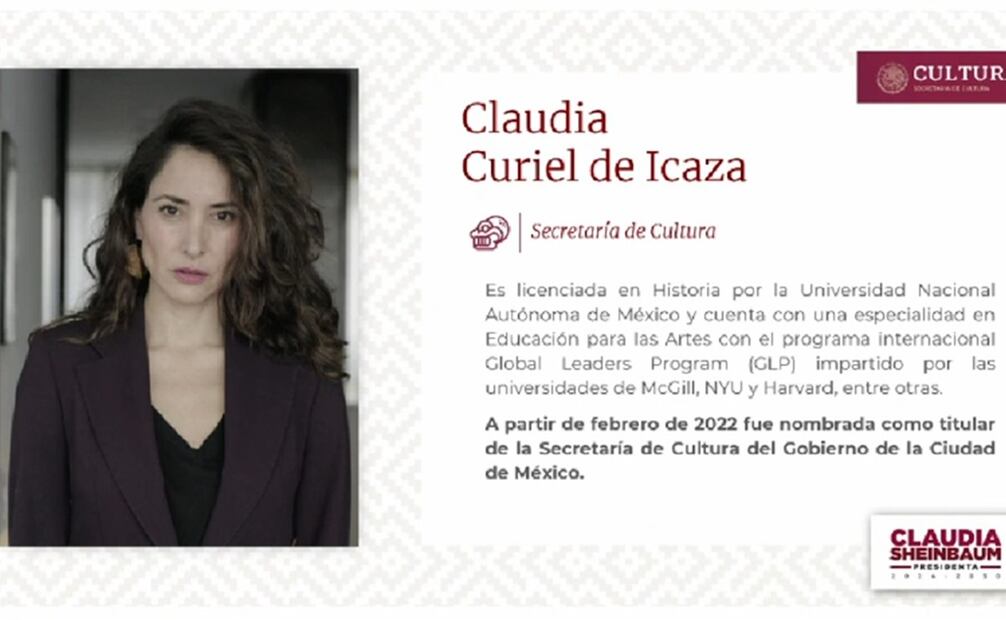 Claudia Curiel de Icaza, próxima secretaria de Cultura con Sheinbaum. Foto: Captura de pantalla