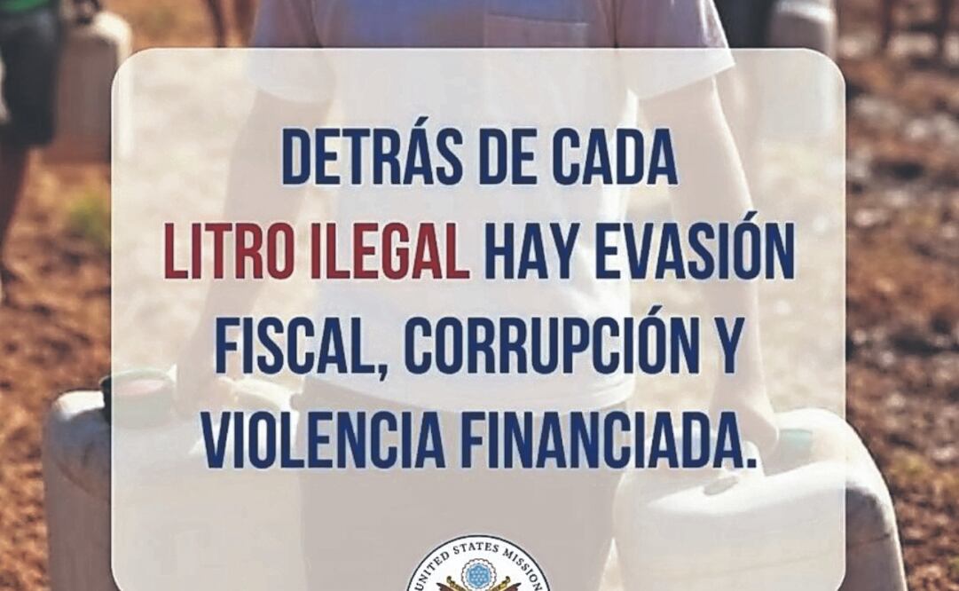 La Embajada de Estados Unidos en México lanzó un video en la red social X, en el que detalla la ruta que sigue el combustble ilegal entre ambos países. Foto Especial