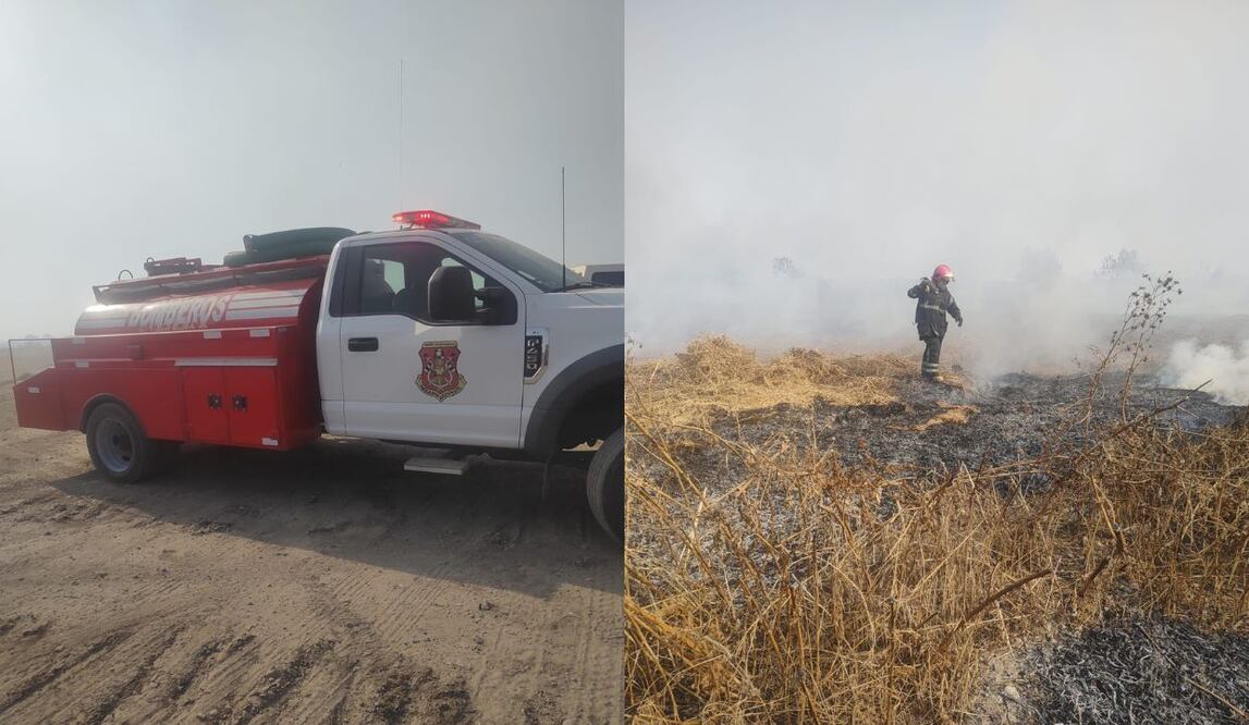 Controlan incendio de pastizales en Nezahualcóyotl; no se reportan lesionados. Foto: Especial