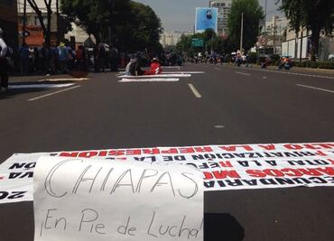 Realizan 10 cierres viales y una marcha en la CDMX en apoyo a la CNTE