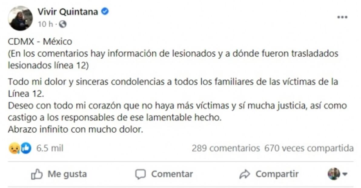 Tristeza y enojo, así reaccionan los famosos tras accidente en el Metro de la CDMX