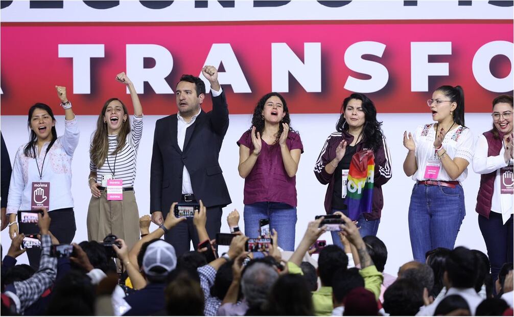 Andrés Manuel López Beltrán, hijo del presidente López Obrador, es nombrado el secretario de Organización de Morena, este 22 de septiembre del 2024. Foto: Diego Simón/EL UNIVERSAL