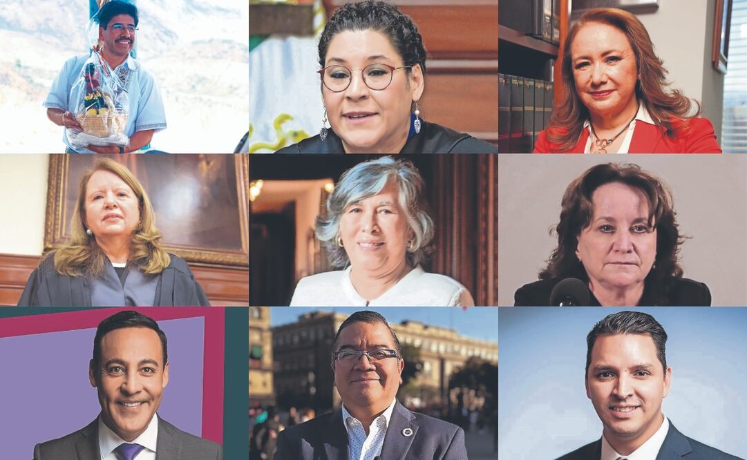 Los nuevos ministros de la Suprema Corte de Justicia de la Nación, de acuerdo con el porcentaje de las actas computadas: Fotos: Archivo/ EL UNIVERSAL