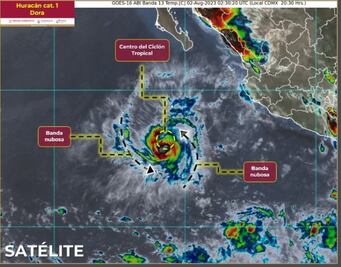 “Dora” se convierte en huracán categoría 1