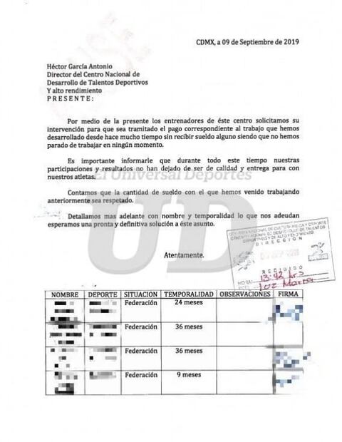 Conade y Federaciones también le deben a entrenadores