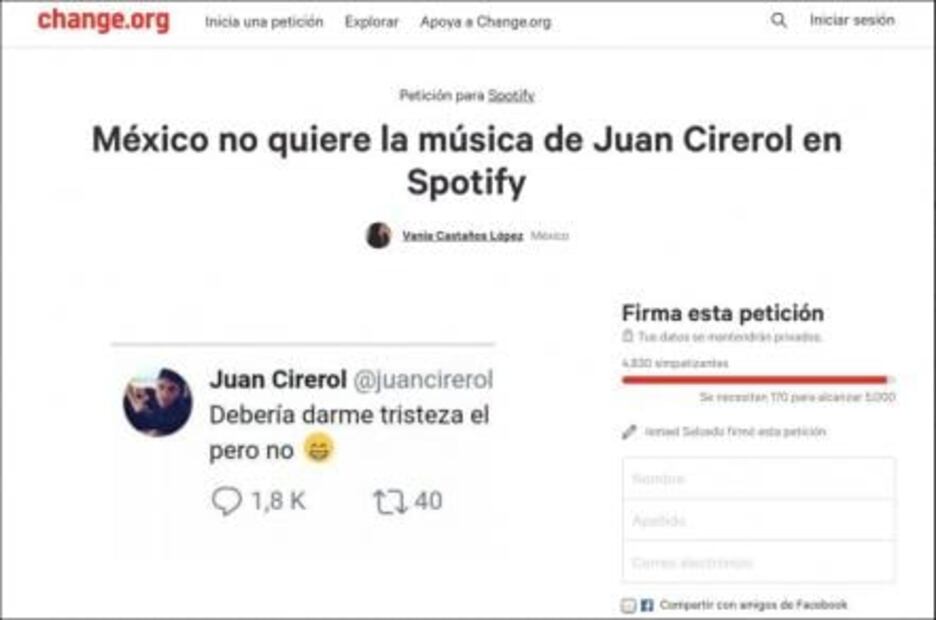 El músico Juan Cirerol se burla del sismo en México