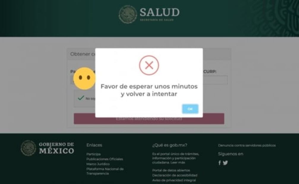 Reportan fallas en página para obtener el certificado de vacunación Covid