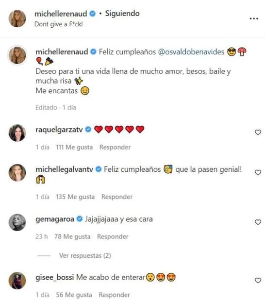 Michelle Renaud destapa romance con Osvaldo Benavides con este mensaje 
