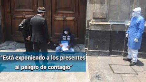 Sin protocolos sanitarios, hombre con presunto Covid-19 deja Palacio Nacional 