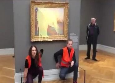 Activistas atacan cuadro de Monet en Berlín; protestan por crisis ecológica