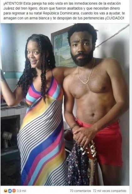 Las fotos de celebridades presentadas como peligrosos migrantes