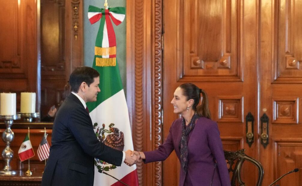 Marco Rubio y Claudia Sheinbaum en Palacio Nacional. (03/09/25) Foto: X @SecRubio