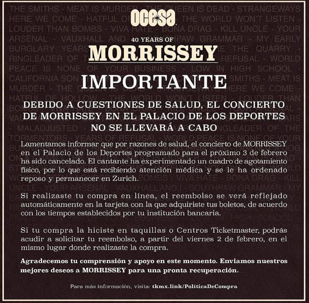 Comunicado de Morrisey.