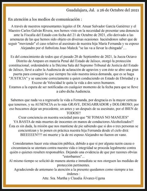 Familiares de víctimas de Joao Maleck denuncian amenazas en su contra, "Se las va a cargar la chin..."