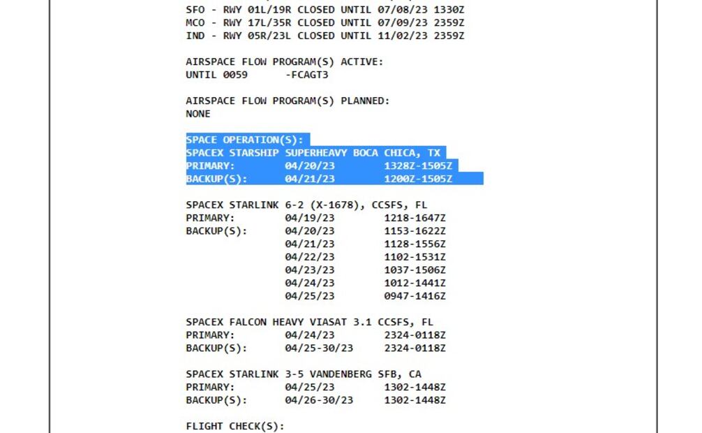 La FAA actualizó una fecha probable para el lanzamiento. Foto: Twitter @SpaceX