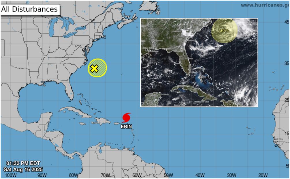 Se espera que 'Erin' siga fortaleciéndose durante el fin de semana. Foto: Centro Nacional de Huracanes (NHC) / Redes (Conagua)