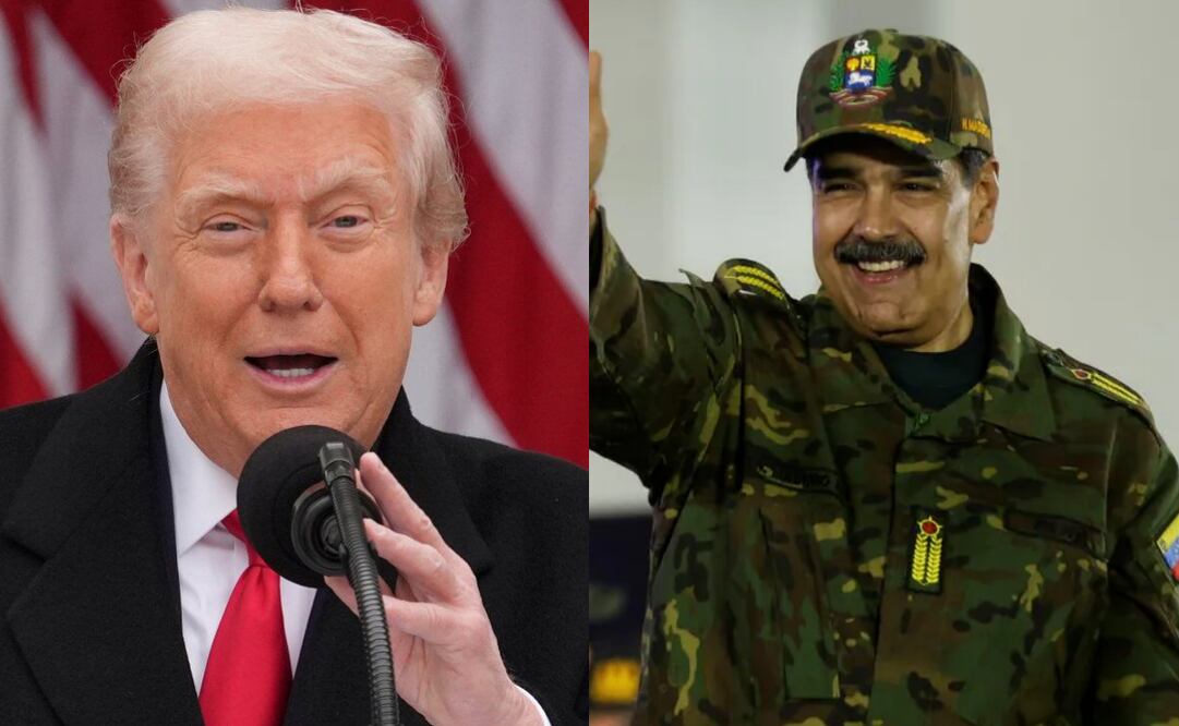 Donald Trump, presidente de EU, y Nicolás Maduro, presidente de Venezuela. (30/11/25) Foto: Archivo
