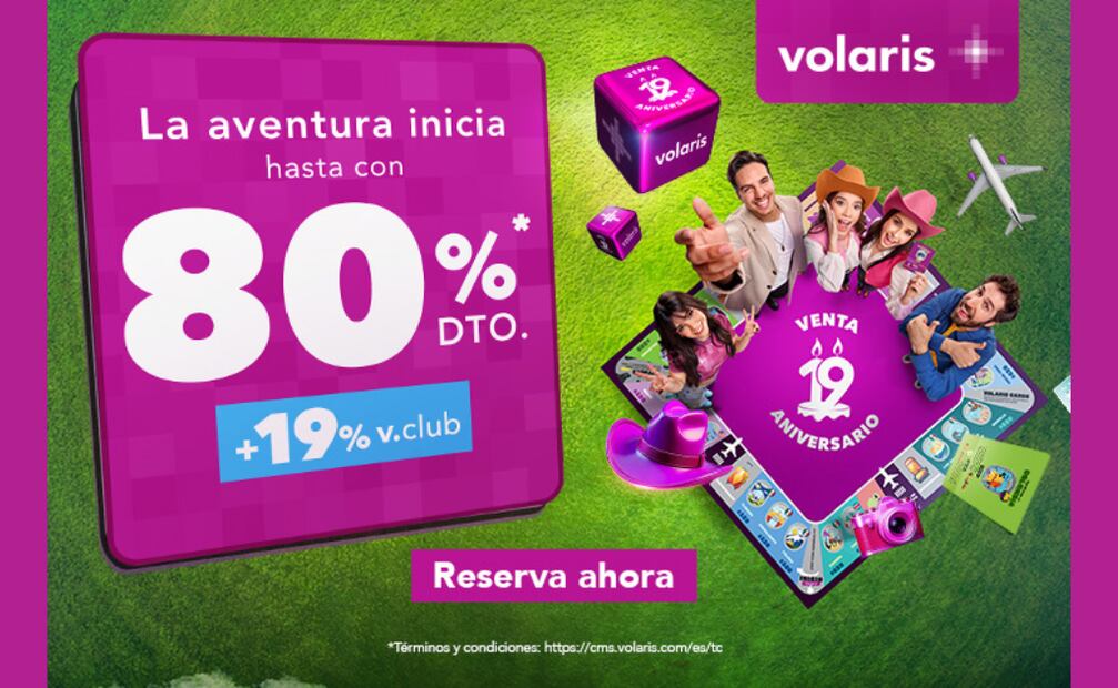 Celebra 19 años de Volaris con vuelos al mejor precio. ¡No dejes pasar esta promo!