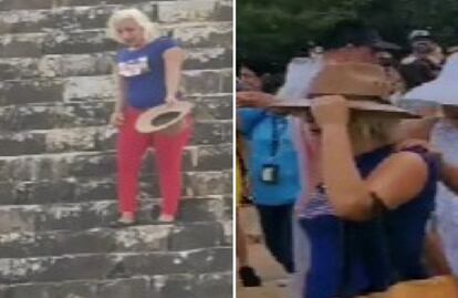 Lady Chichén Itzá: Casi linchan a turista extranjera por subir y bailar en pirámide 