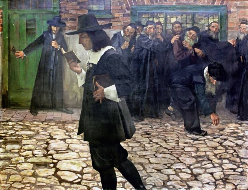 Pintura del filósofo neerlandés Baruch Spinoza, hecha por Samuel Hirszenberg (1907). Crédito: Wikimedia Commons