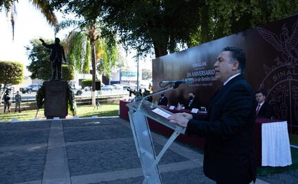 "Que siga en el cargo", lanza mensaje a favor de AMLO secretario de Gobierno de Sinaloa en homenaje a Benito Juárez