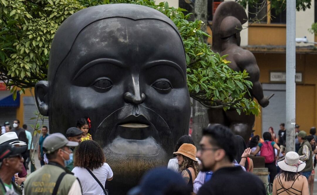 Escultura de las obras de Fernando Botero.Foto: AFP/Juan Barreto 
