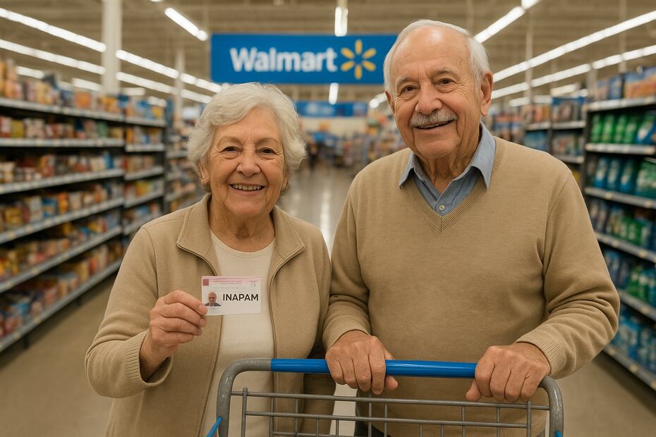 Conoce aquí los descuentos que te brinda tu credencial del INAPAM en Walmart. Foto: Creada con IA (ChatGPT)