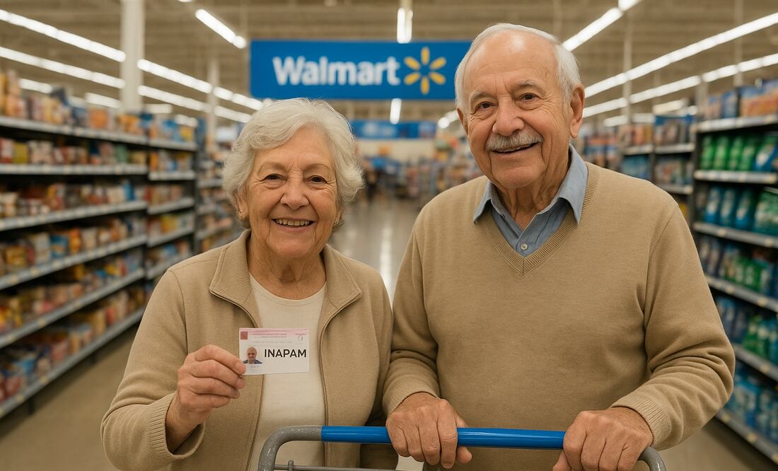 Conoce aquí los descuentos que te brinda tu credencial del INAPAM en Walmart. Foto: Creada con IA (ChatGPT)