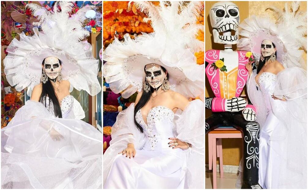 Maribel Guardia se convierte en una Catrina blanca.