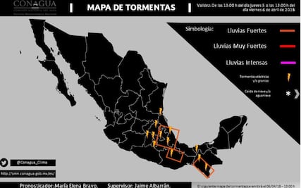 Continuarán tormentas fuertes en el centro, sur y sureste del país: SMN