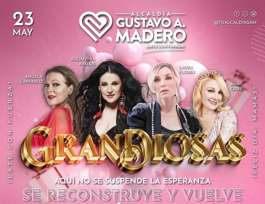 Cartel del concierto de Alejandra Ávalos, Ana Cirré, Ángela Carrasco y Laura Flores. Foto: Facebook @TuAlcaldiaGAM