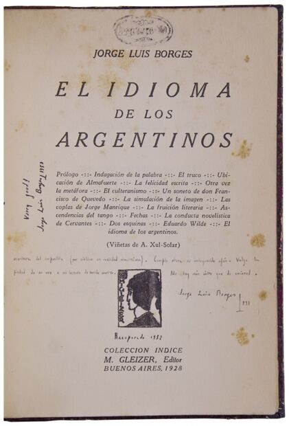 Obras de Borges intervenidas a mano son vendidas en Argentina
