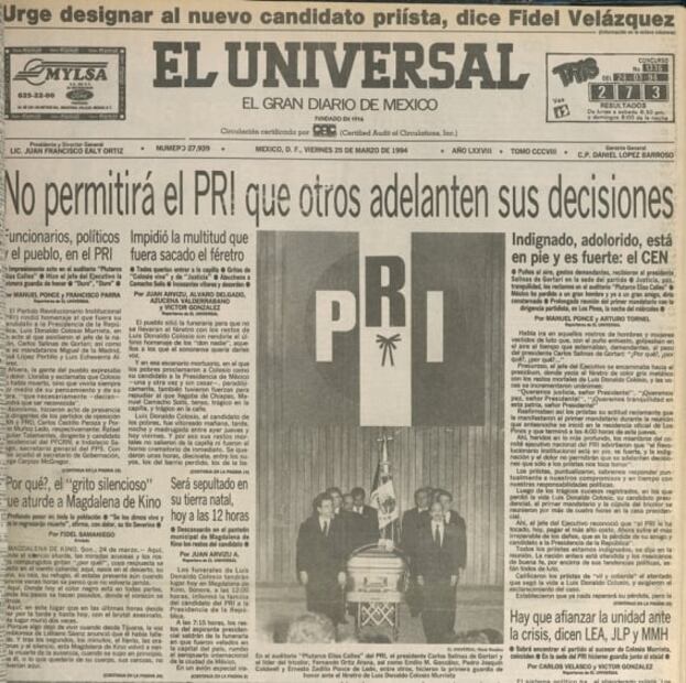 Como con Colosio, "da miedo pensar que un loco disparó y destruyó todo"