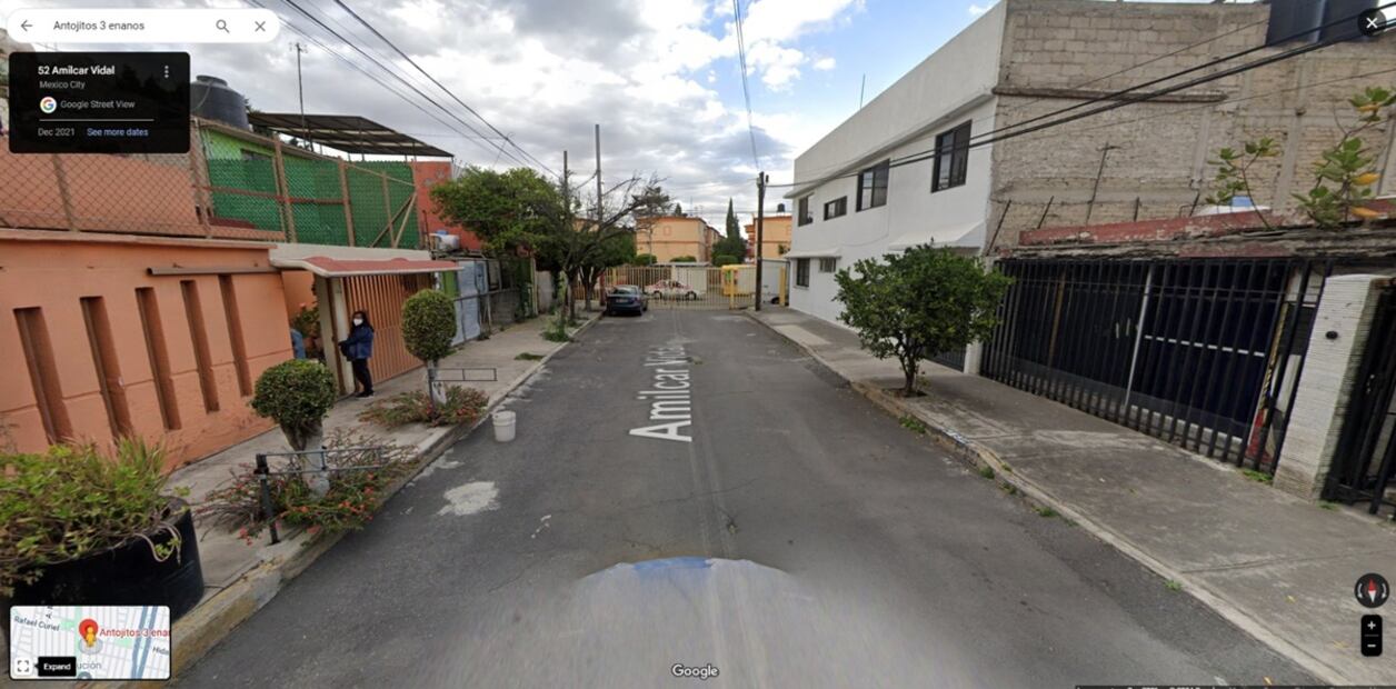 Calle Almicar Vidal, Ciudad de México. Foto: Google maps.