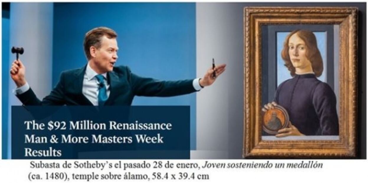 Sandro Botticelli: Joven sosteniendo un medallón