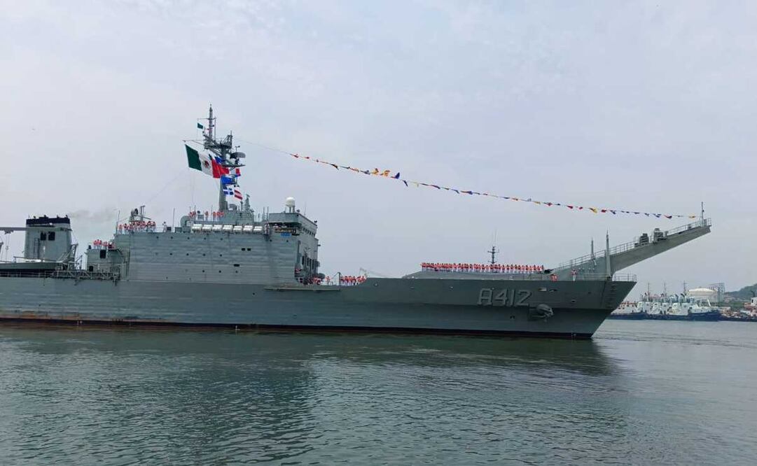 La Secretaría de Marina (Semar) informó que este lunes zarpó del puerto de Salina Cruz, Oaxaca, el buque ARM “Usumacinta” (A-412). Foto: Especial